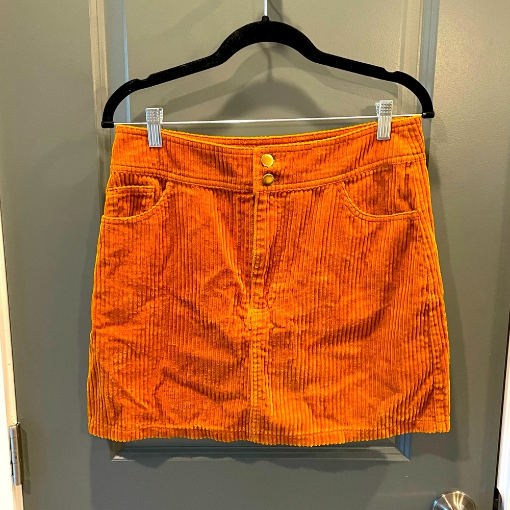 Forever 21 Mustard Brown Corduroy Mini Skirt